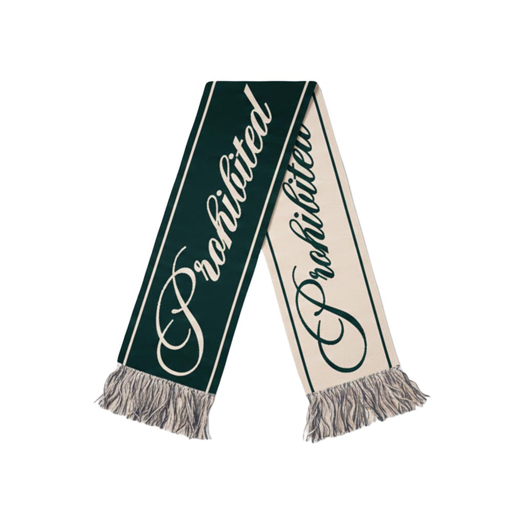 Prohibited sjaal met logo groen