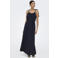 JDY viscose maxi jurk met borduursels - donkerblauw