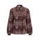 VILA blouse met ruches, print en linnen - donkerrood