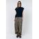 Lollys Laundry wide leg casual broek met panterprint - lichtbruin