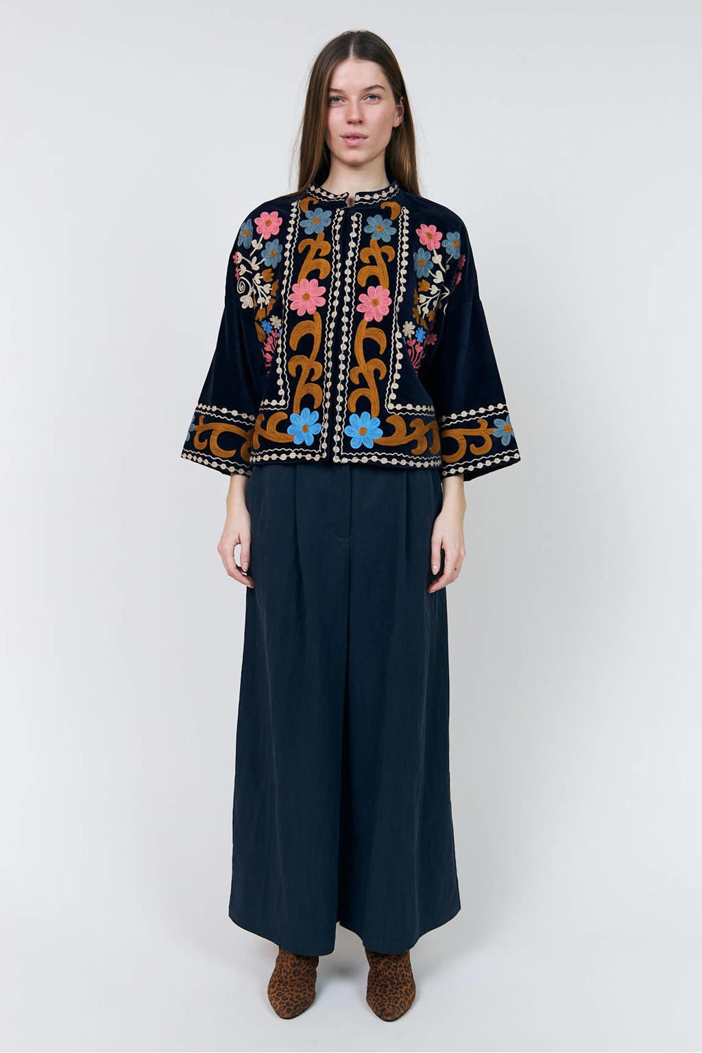 Lollys Laundry katoenen jas met print - donkerblauw