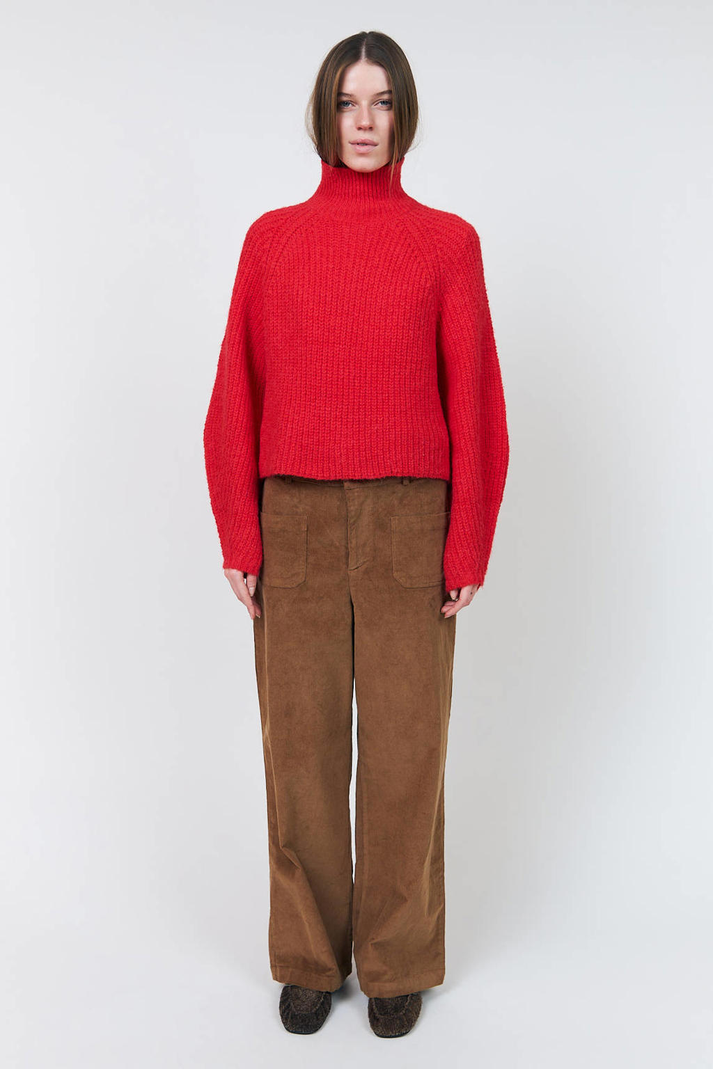 Lollys Laundry wide leg broek - camel