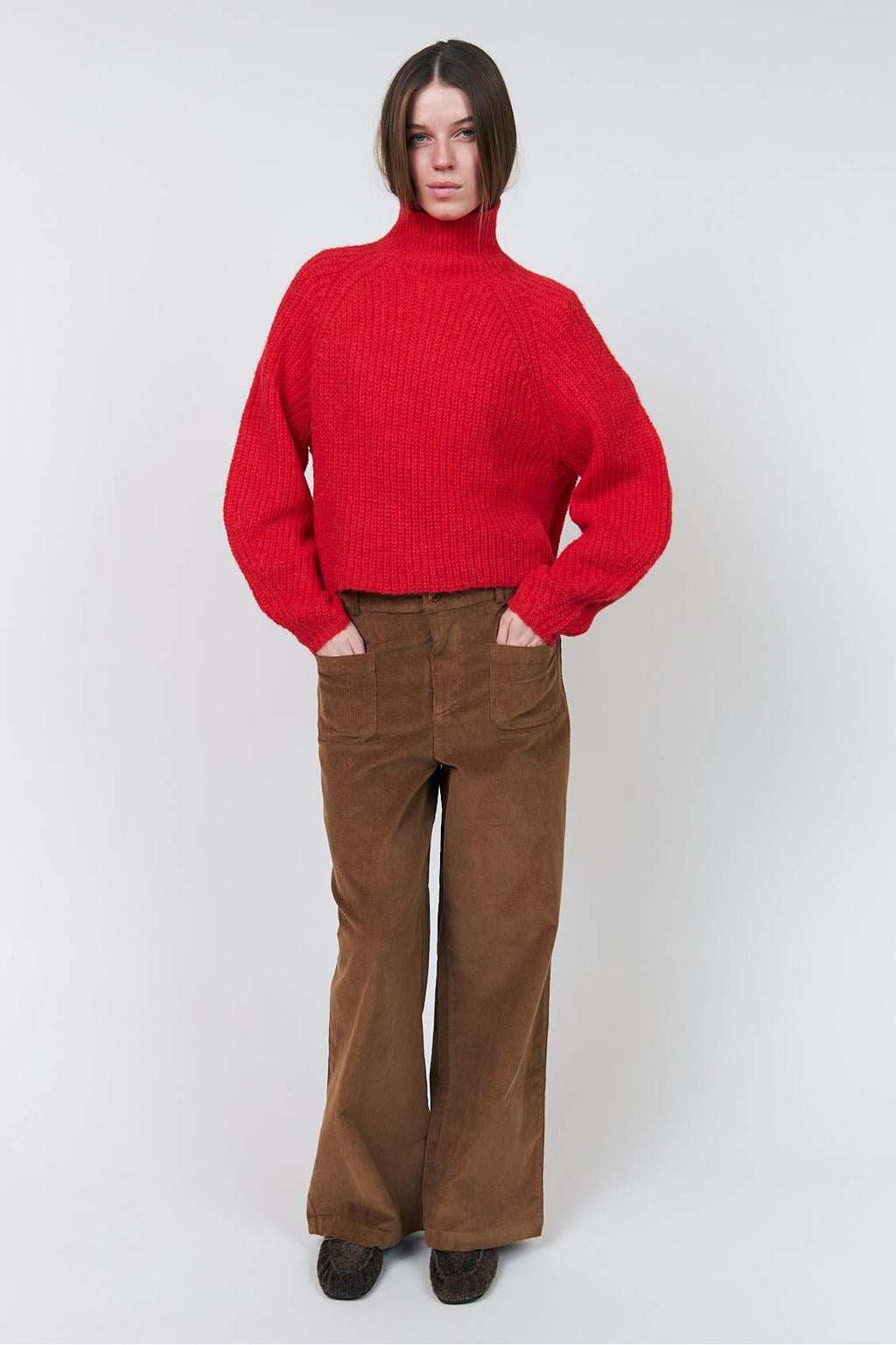 Lollys Laundry gebreide trui met wol - rood