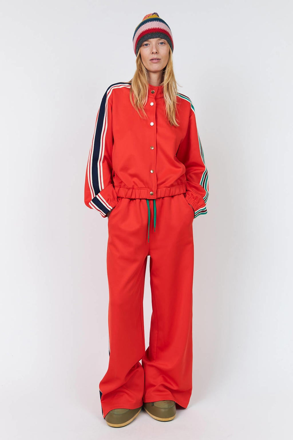 Lollys Laundry gestreepte jas - rood/groen