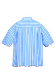 thumbnail: SisterS Point gestreepte blouse met borduursels - blauw