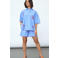 SisterS Point gestreepte blouse met borduursels - blauw