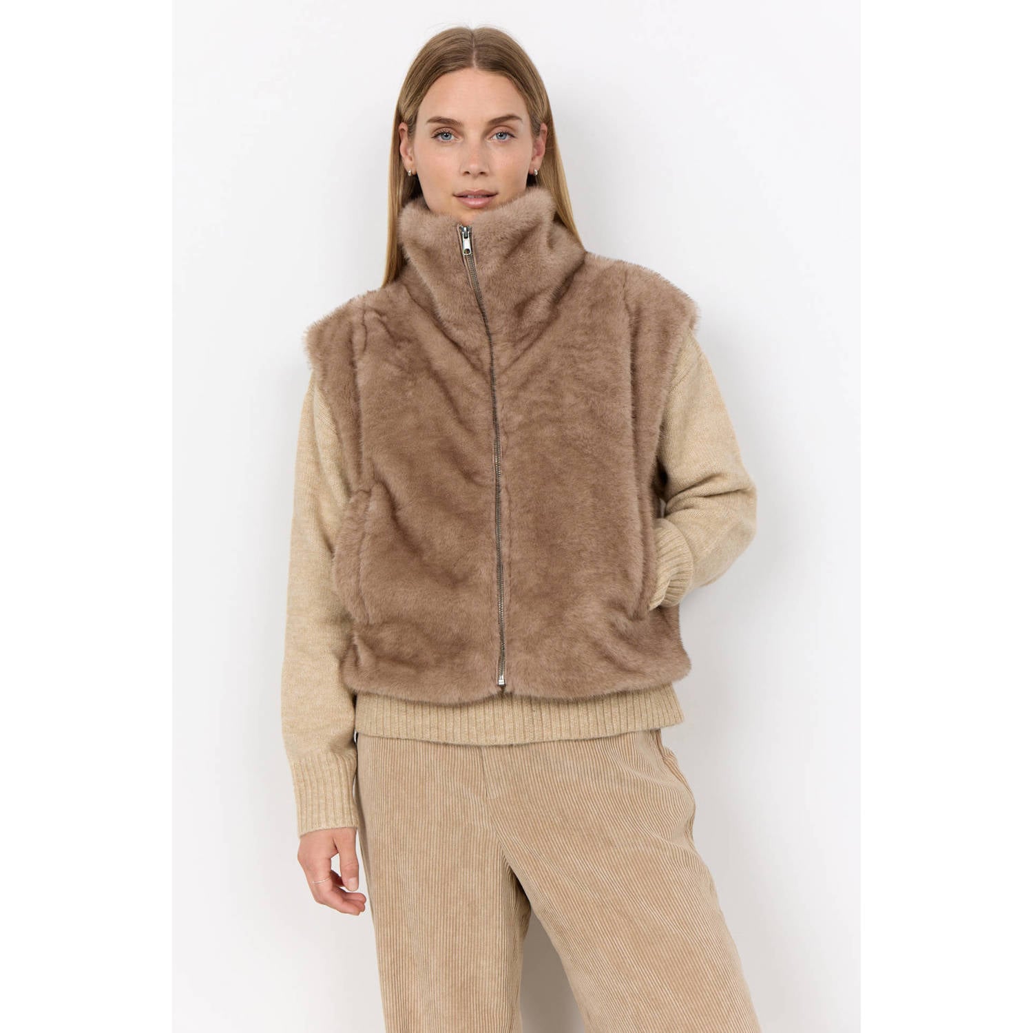 Soyaconcept gilet lichtbruin