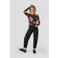 Anytime one shoulder mesh top zwart