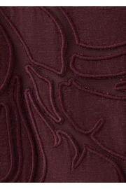 thumbnail: Mango midi rok met borduursels en linnen - donkerrood