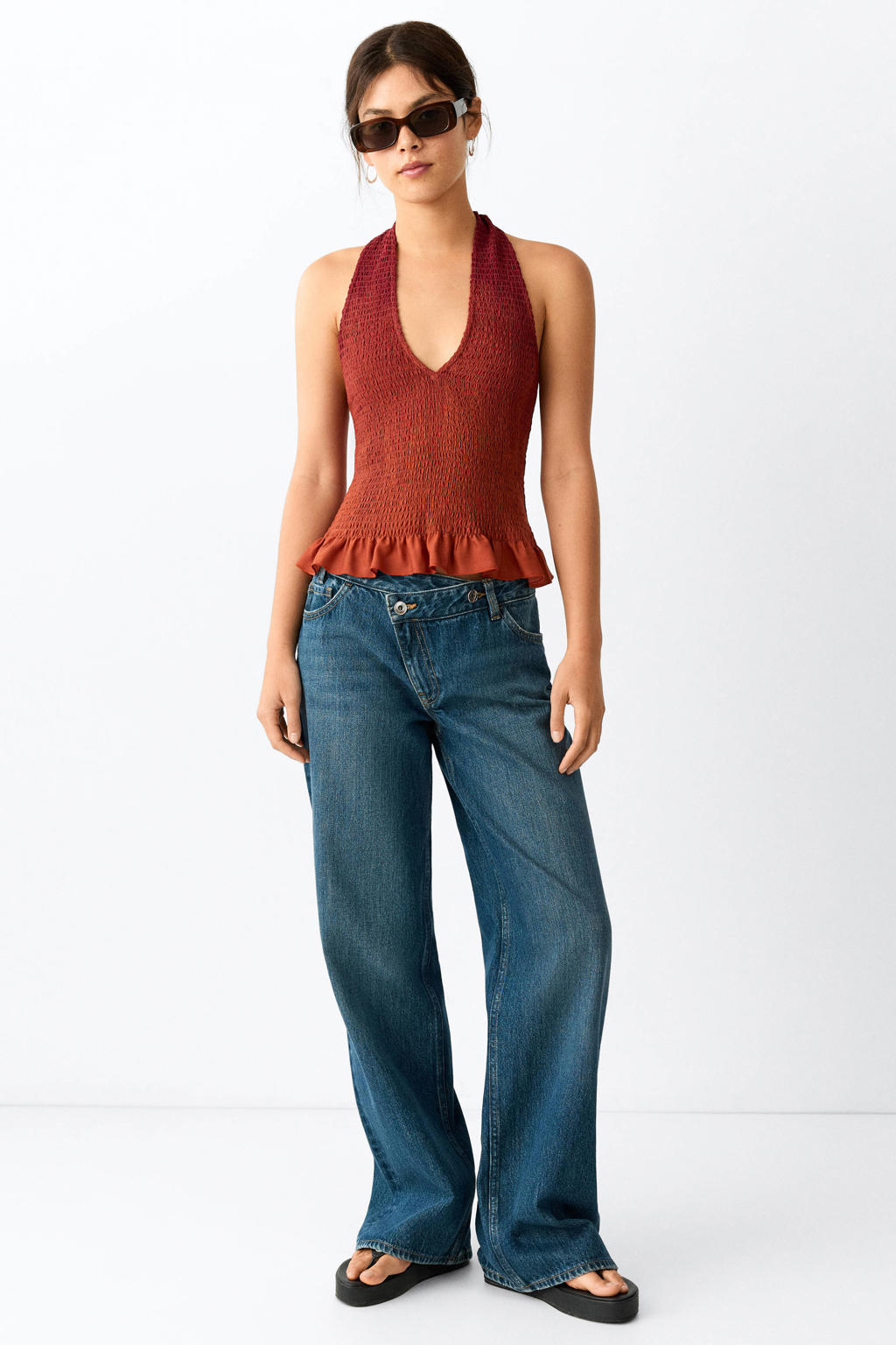 MANGO TEEN straight leg jeans - donkerblauw