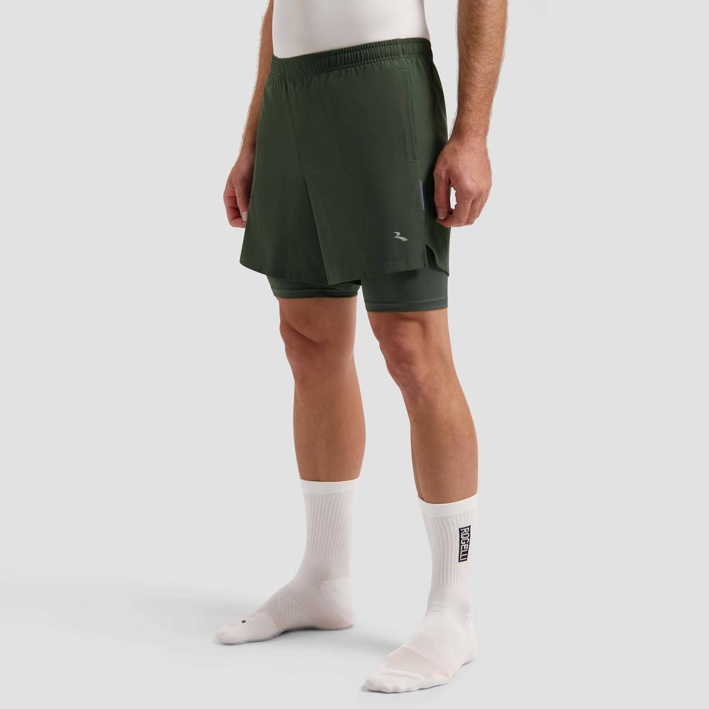 Rogelli Hardloopshort Essential 2-in-1 Groen