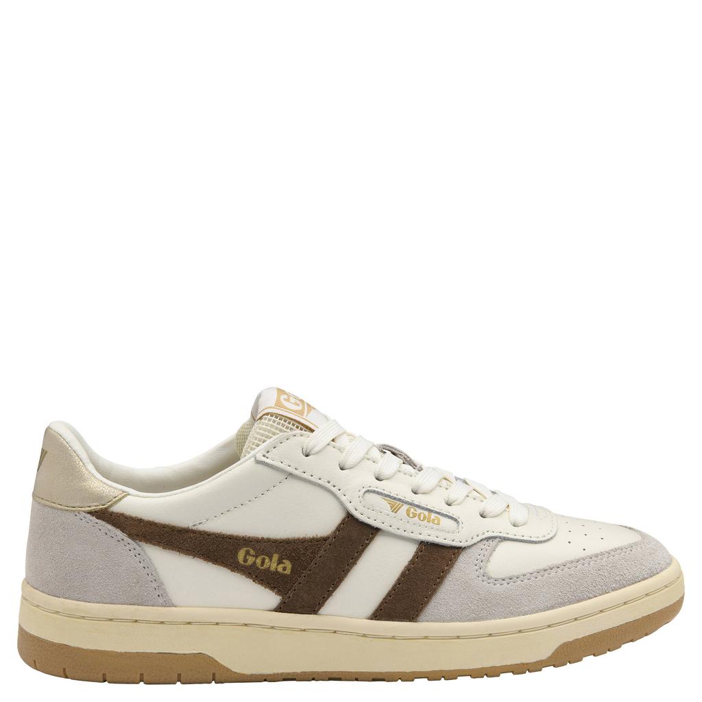 Ecru heren Gola Hawk leren sneakers - van 60% leer/40% cow suède met veters