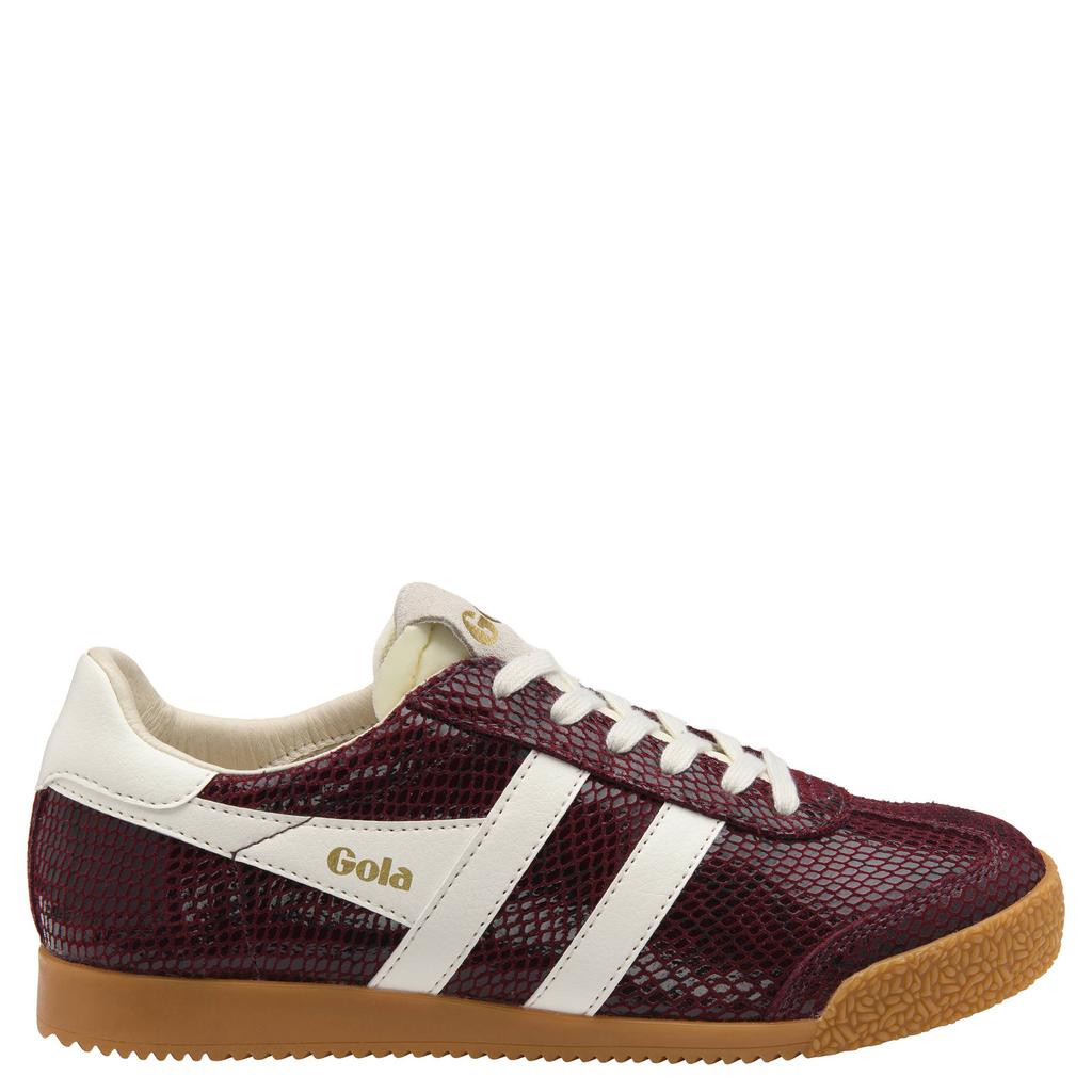 Bordeaux dames Gola Elan Serpent imitatieleren sneakers - van 100% pu met veters