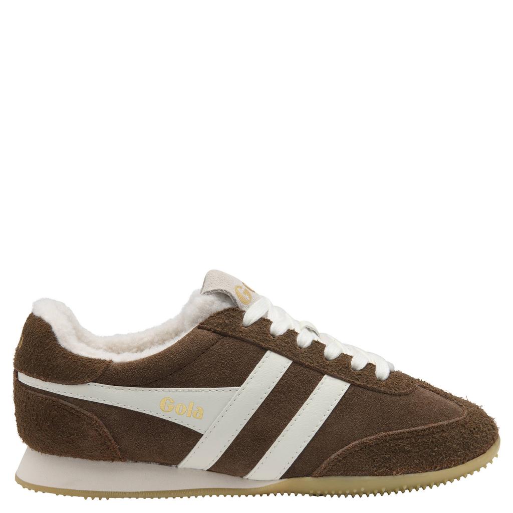 Donkerbruin en witte dames Gola er Summit leren sneakers - met Sprint