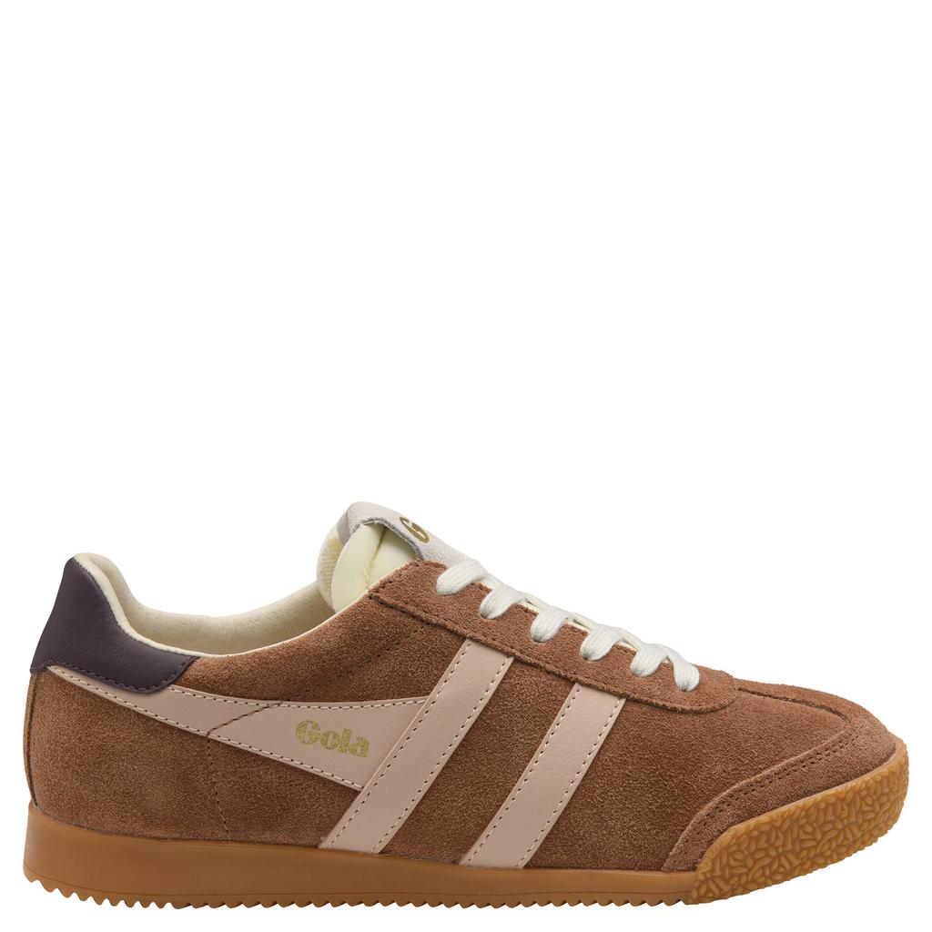 Oudroze dames Gola Elan leren sneakers - van 100% suède met veters