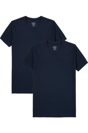 Claesen's® - T-Shirt Navy V-Neck Cotton/Lycra 2-PackCL 1223-Navy-S