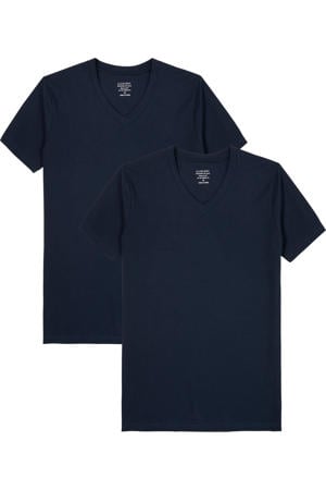Claesen's® - T-Shirt Navy V-Neck Cotton/Lycra 2-PackCL 1223-Navy-S