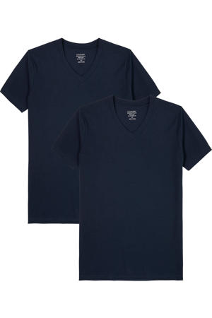 Claesen's® - T-Shirt Navy V-Neck Cotton/Lycra 2-PackCL 1223-Navy-S