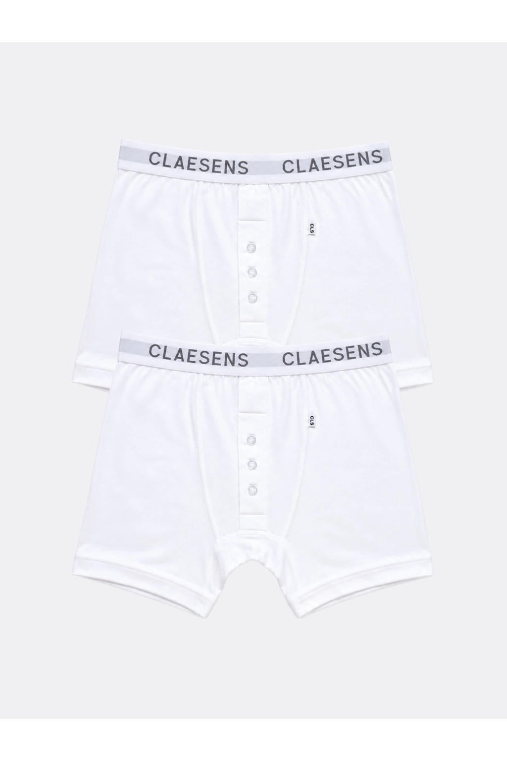 Claesen's Boxershorts Wit Rib 2-Pack