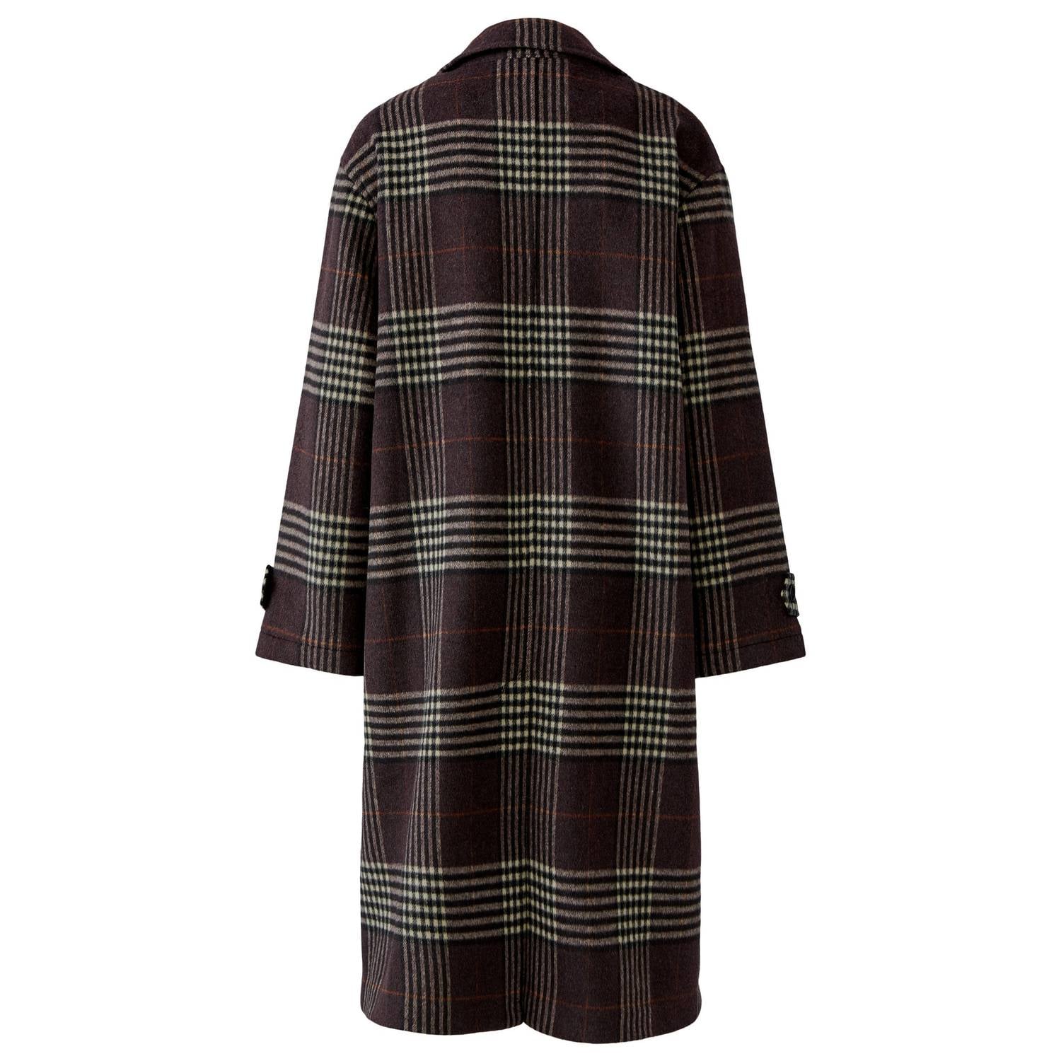 OUI jas met wol donkerbruin beige