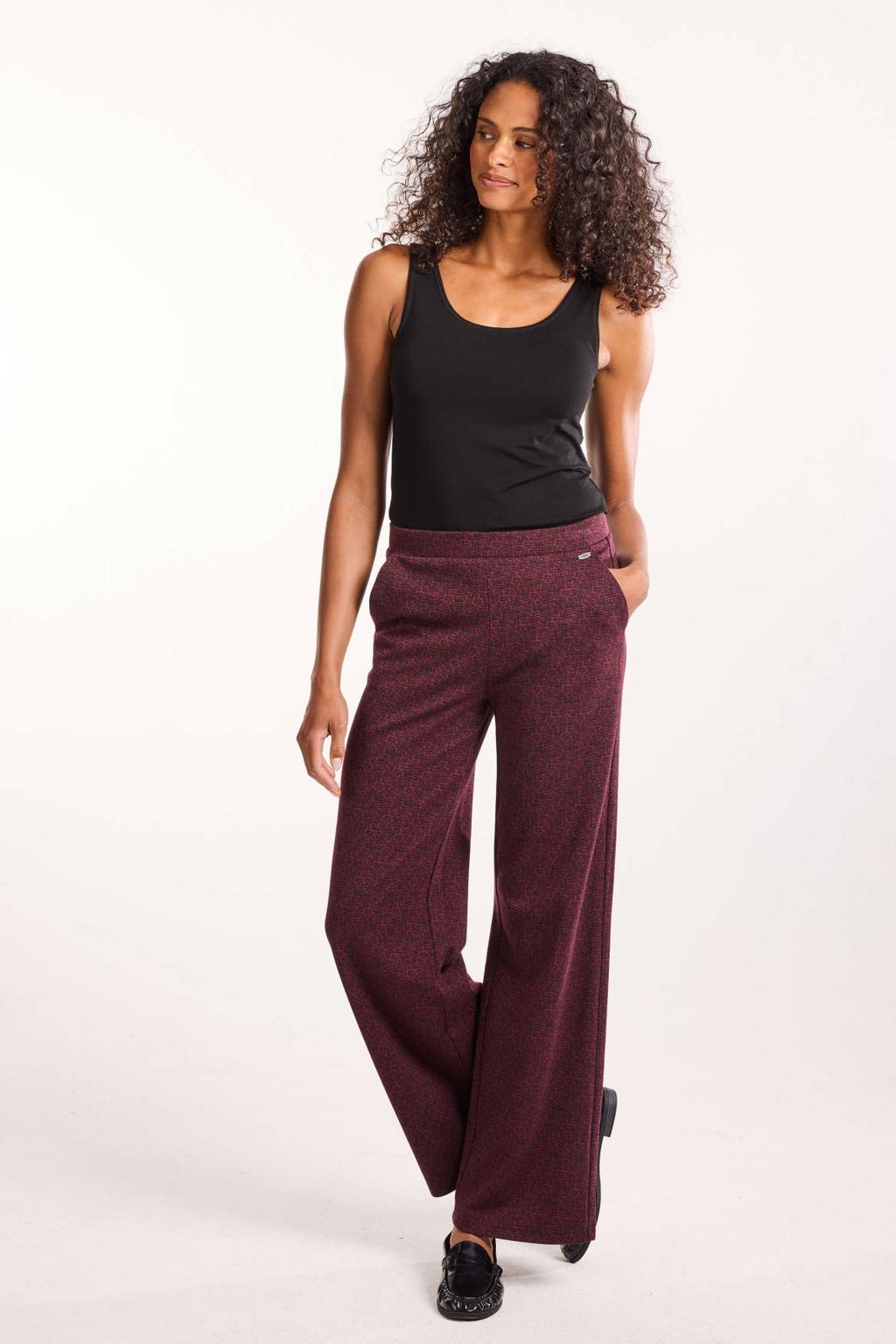 Donkerrode dames Didi wide leg broek