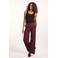Didi wide leg broek met print - donkerrood