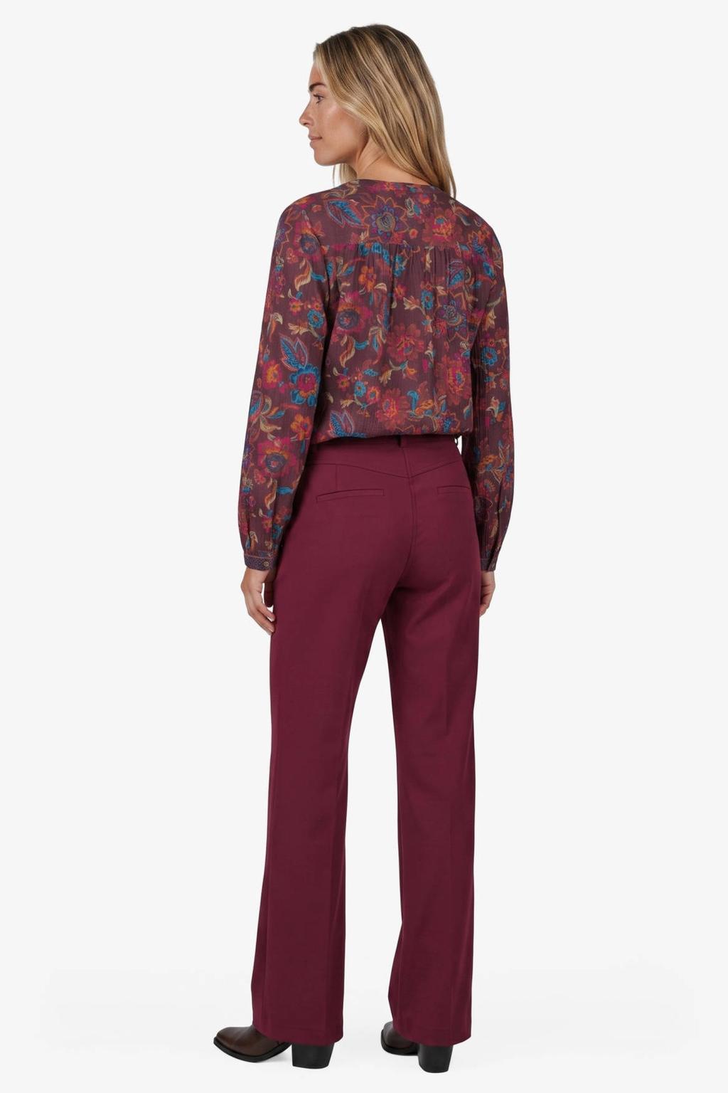 Didi regular fit travelstof broek - donkerrood