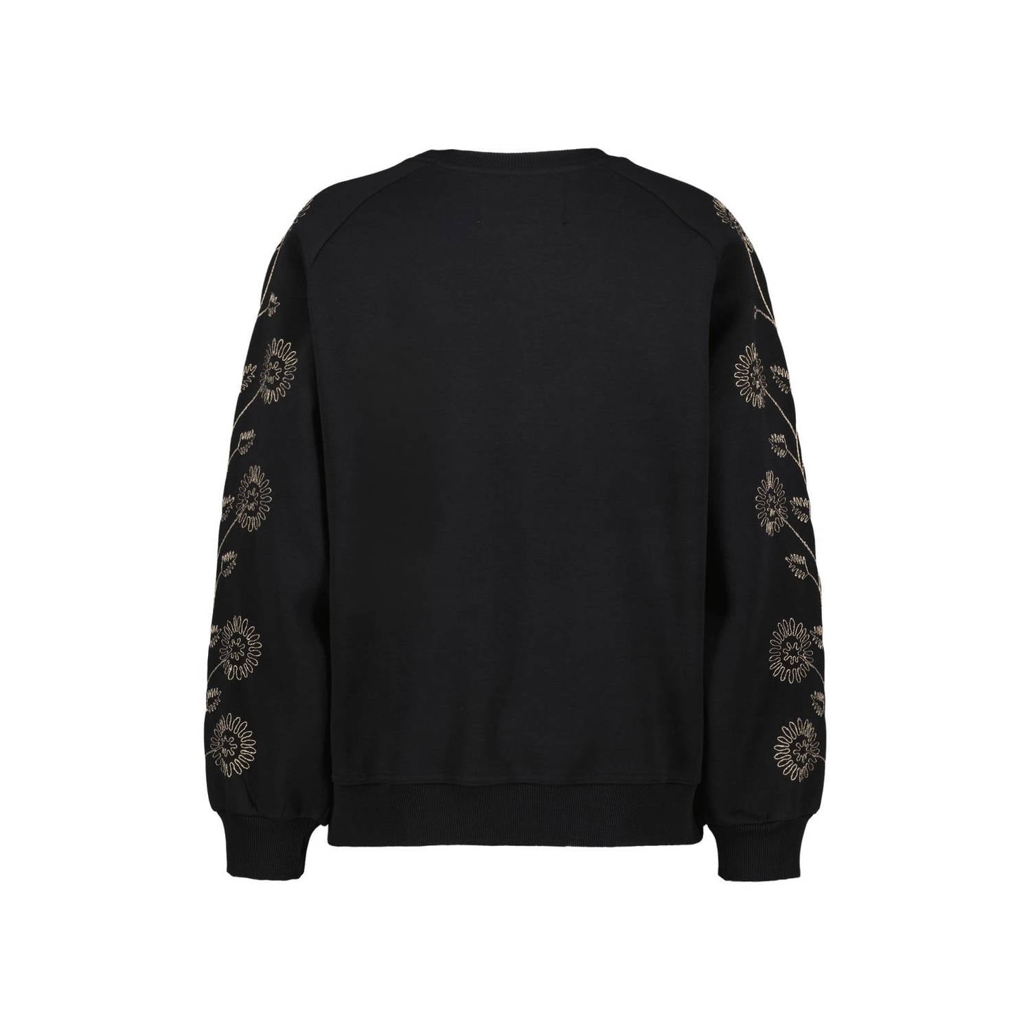 Didi sweater met borduursels zwart