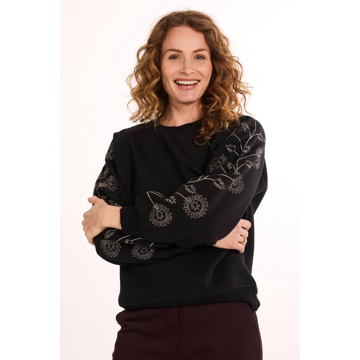 Didi sweater met borduursels zwart