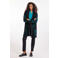 Didi jacquard gebreid vest met print - zwart/donkergroen