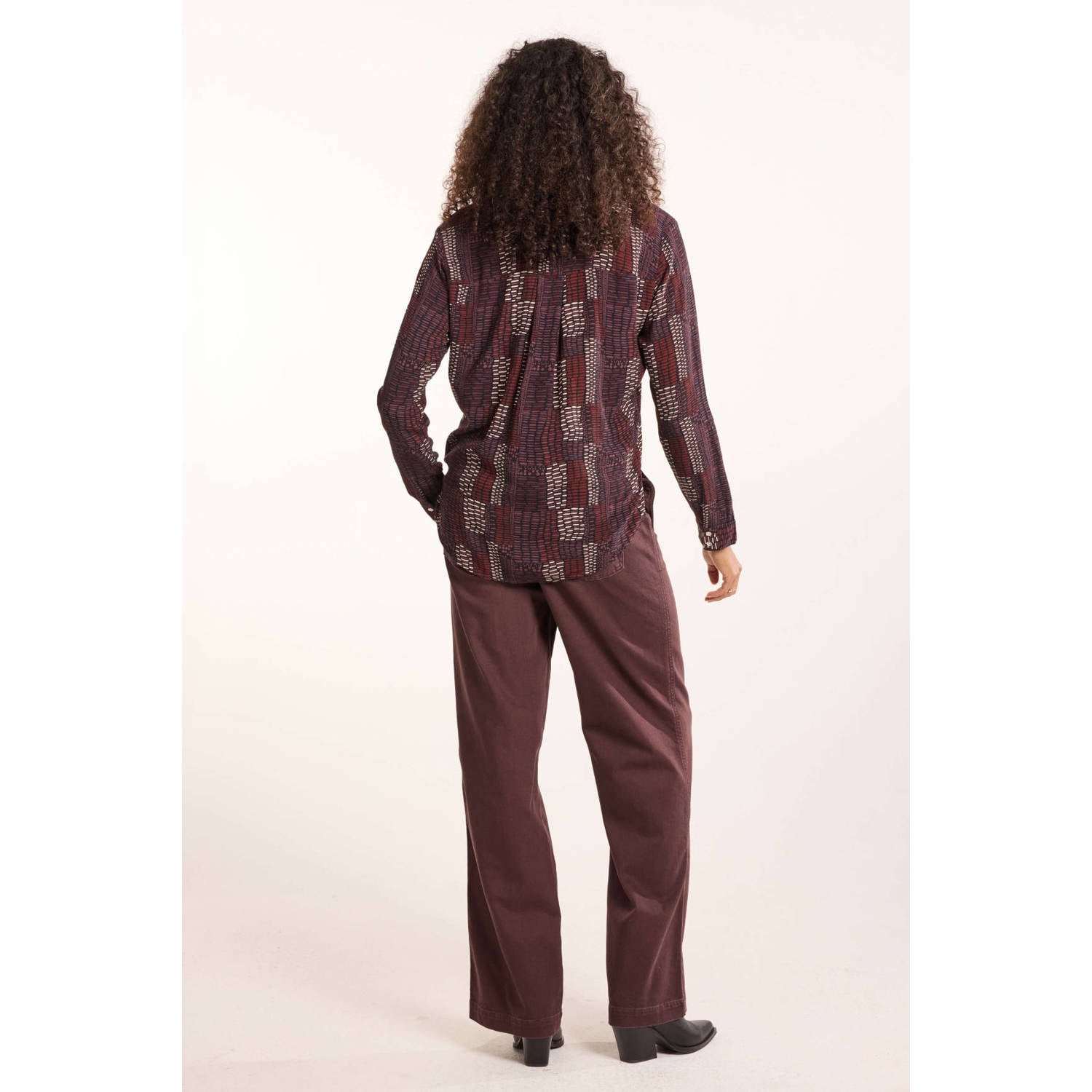Didi blouse met print bruin