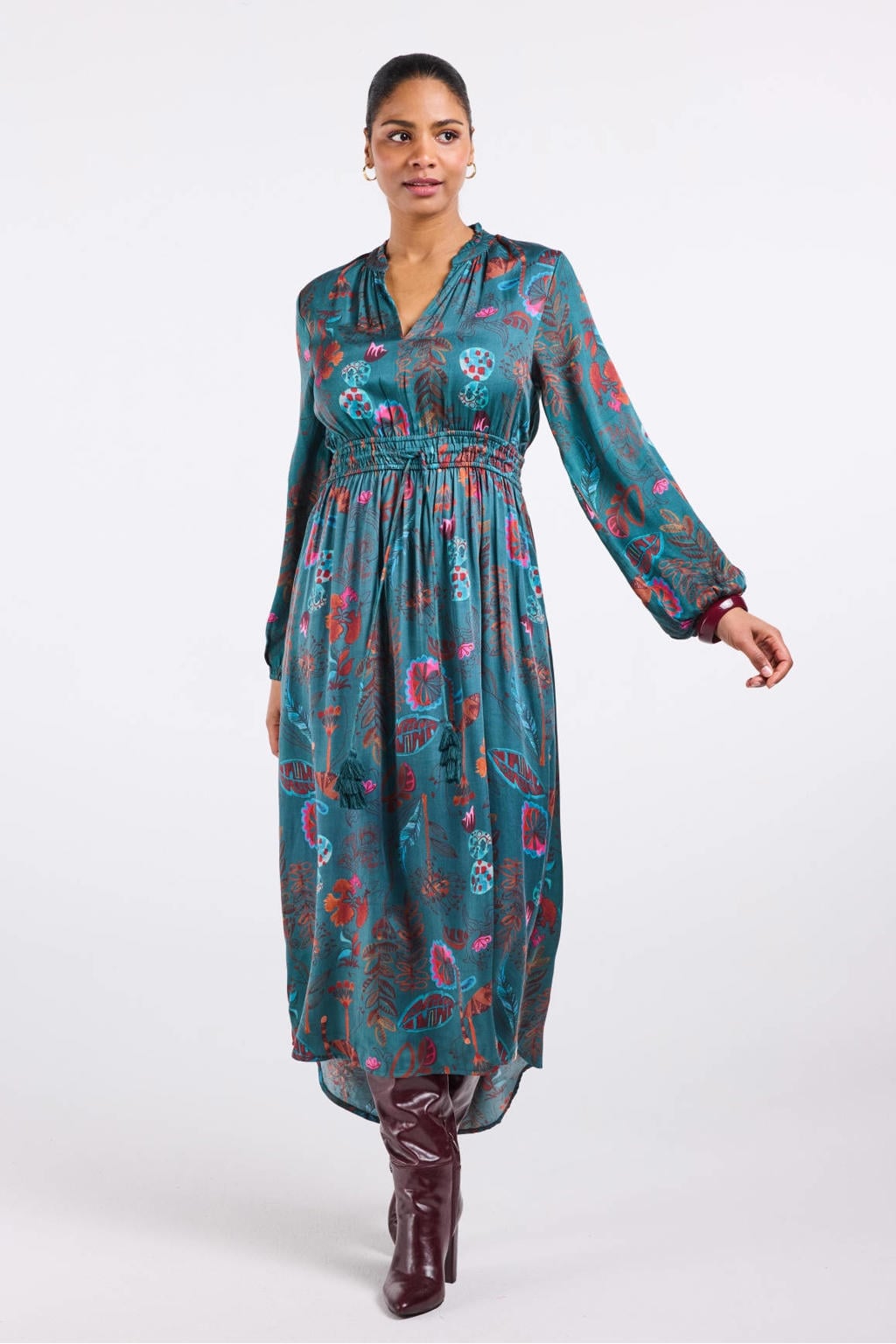 Didi gebloemde maxi jurk - blauw
