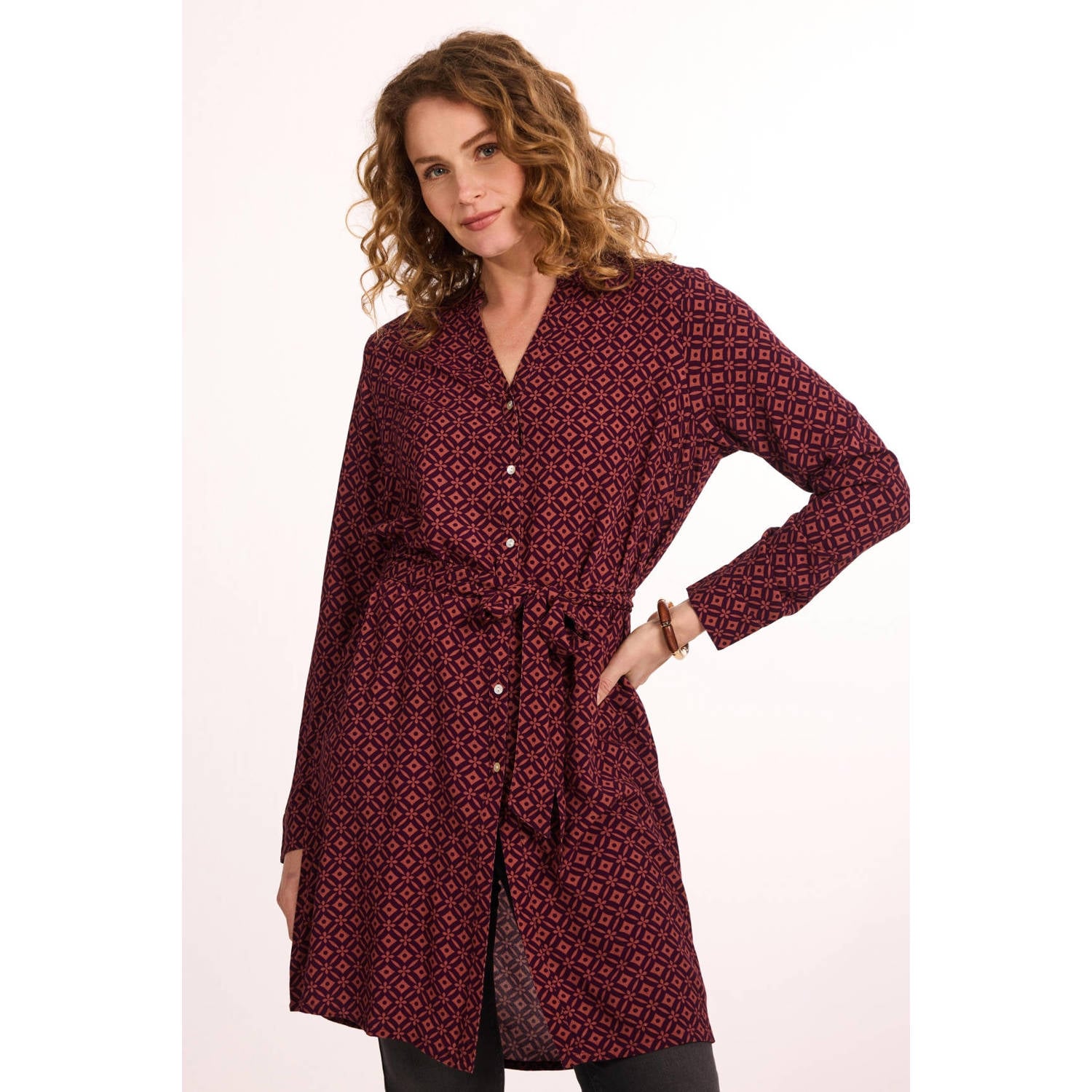 Didi tuniek met print donkerrood
