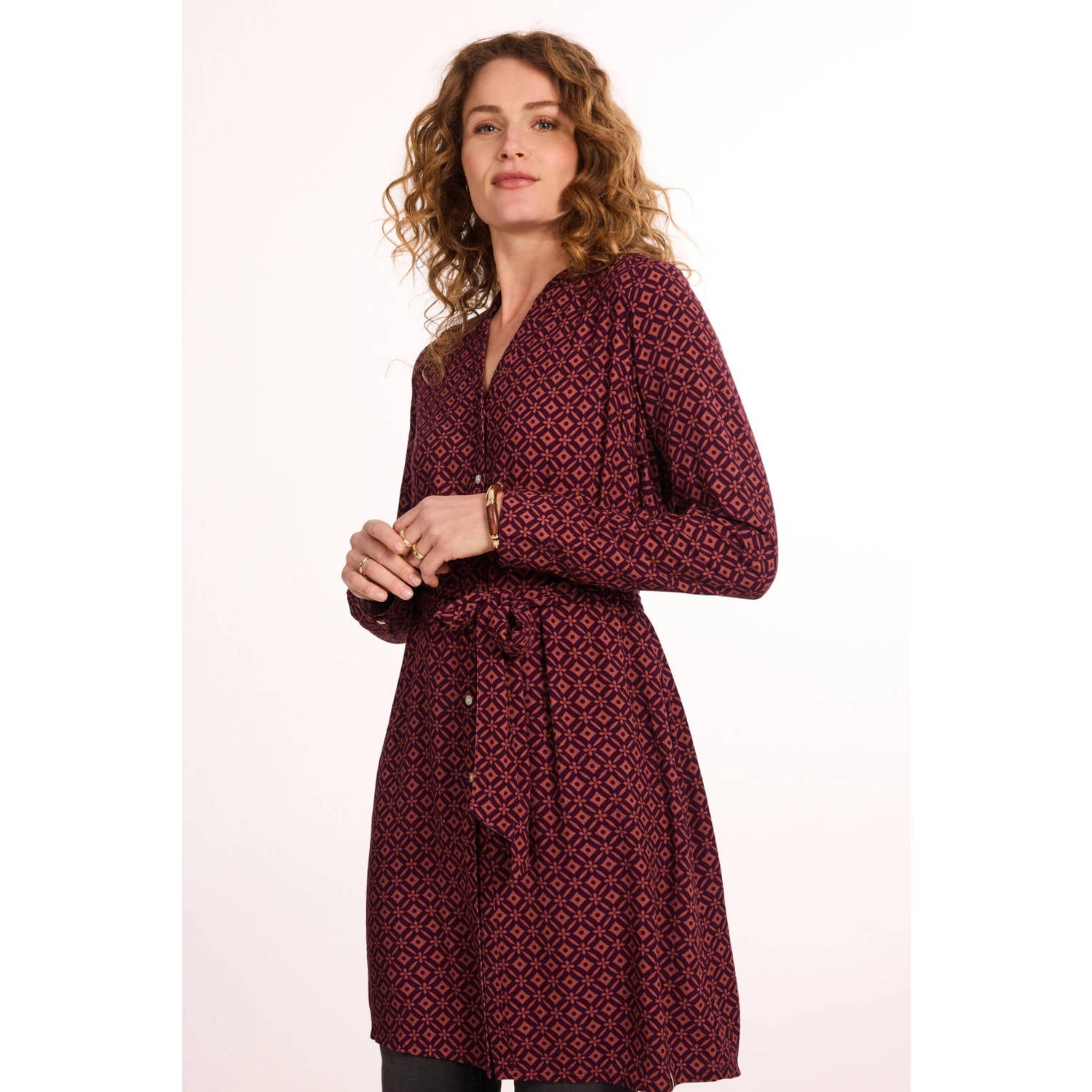 Didi tuniek met print donkerrood
