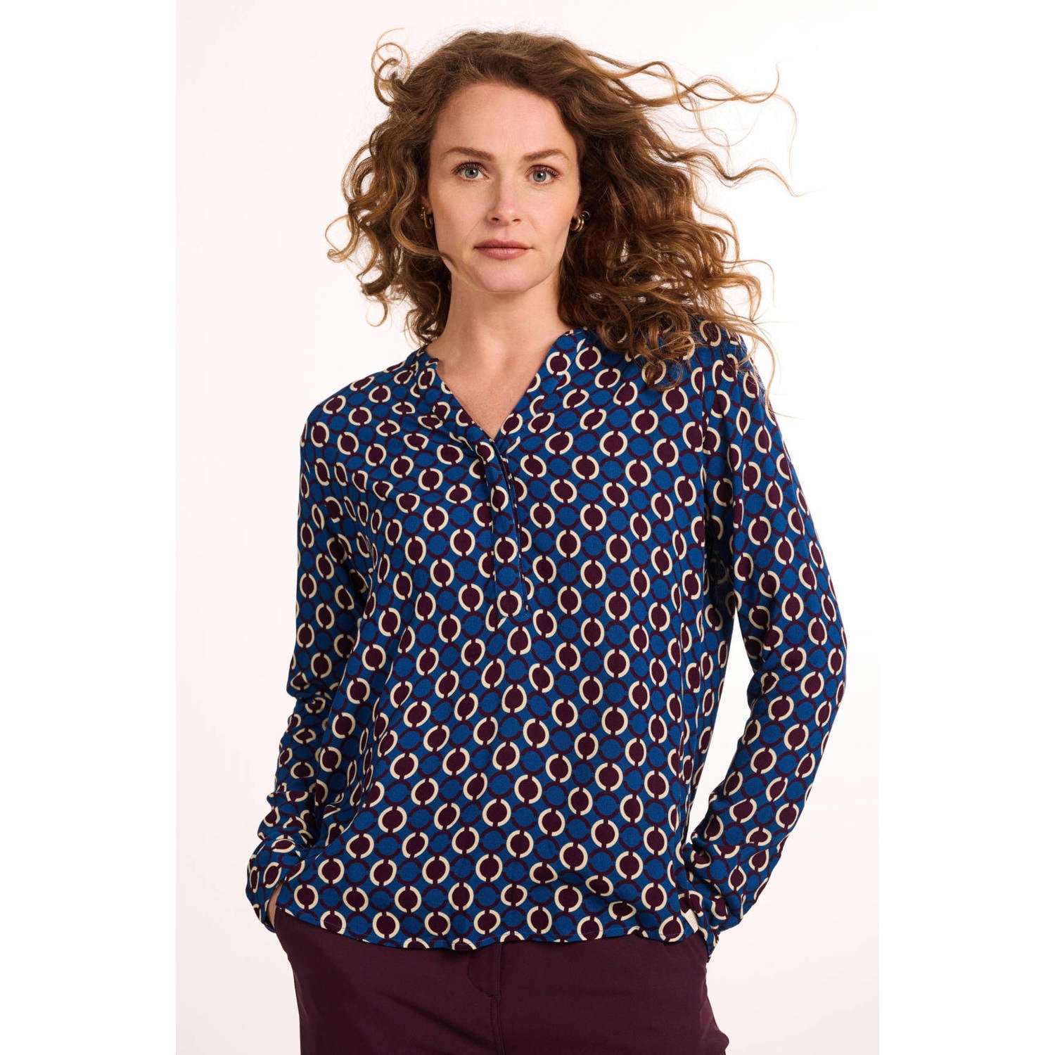 Didi blouse met print blauw