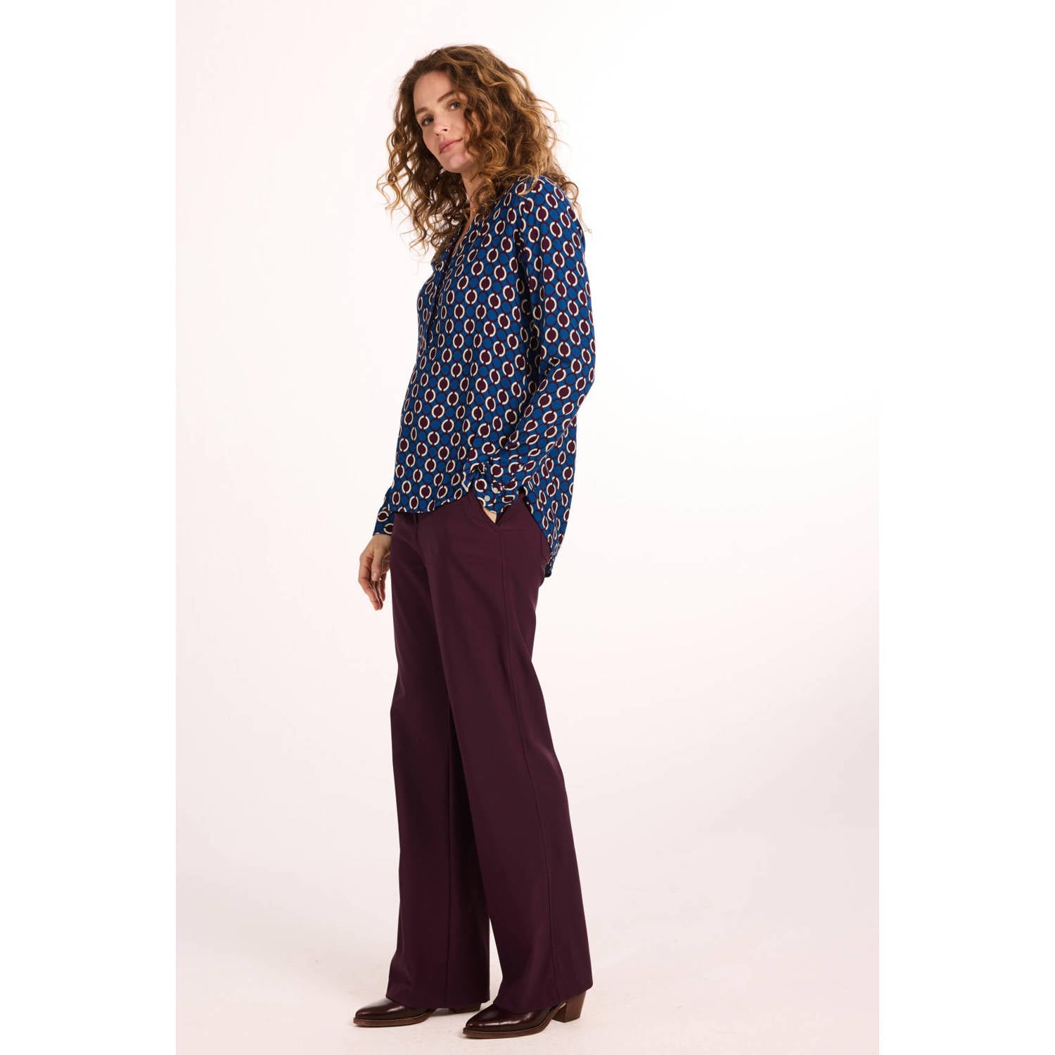 Didi blouse met print blauw