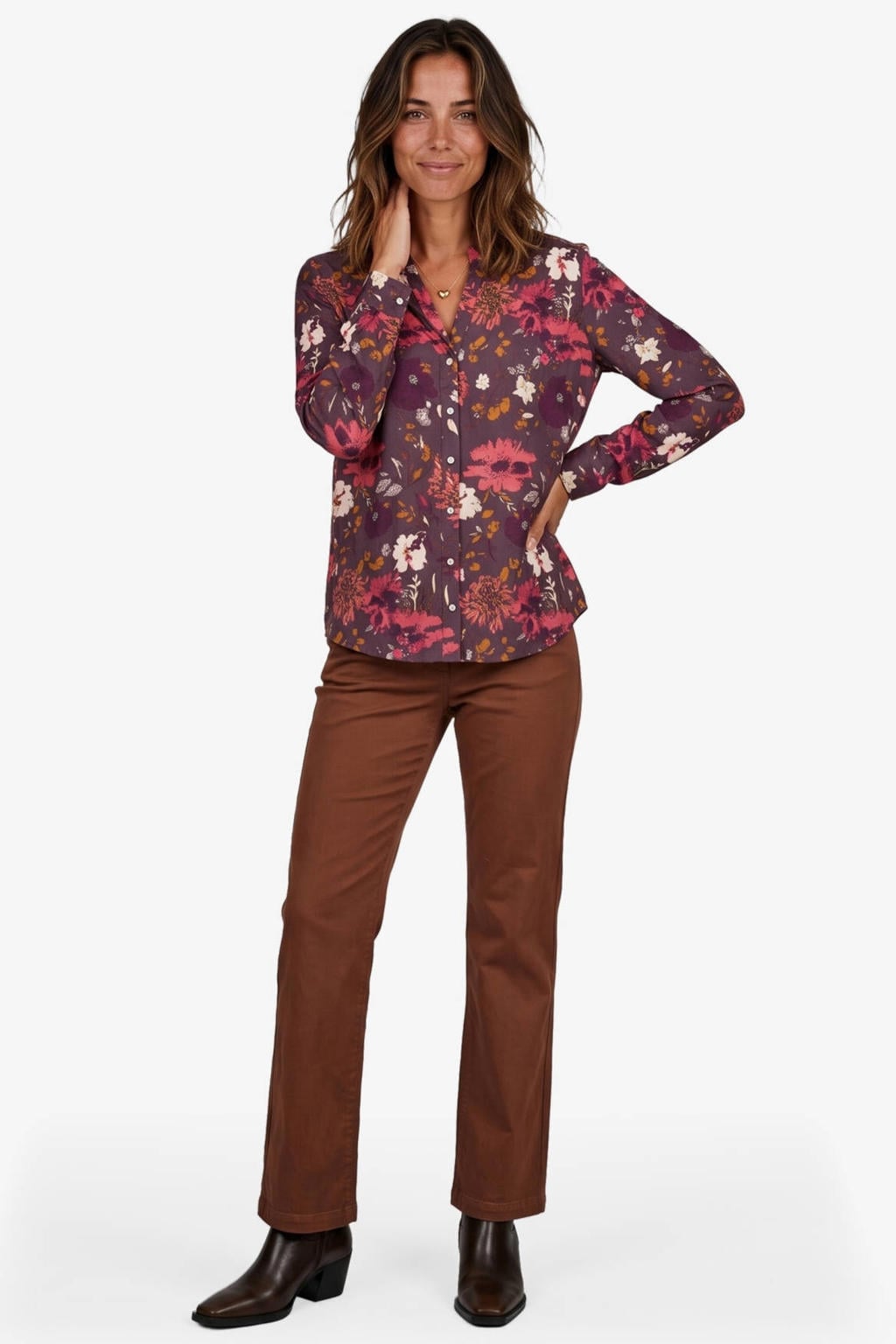 Didi gebloemde blouse - donkerpaars