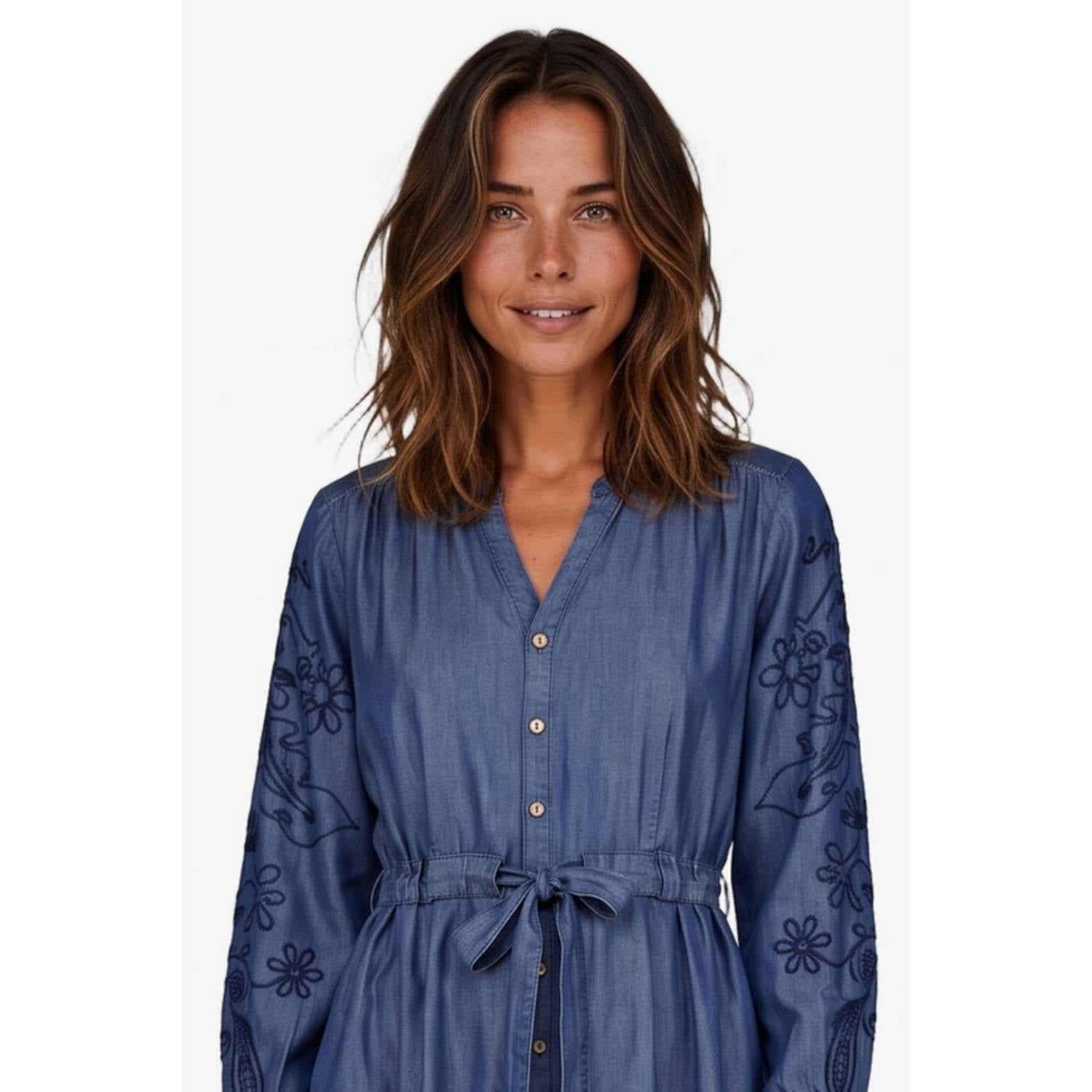 Didi gebloemde blousejurk blauw
