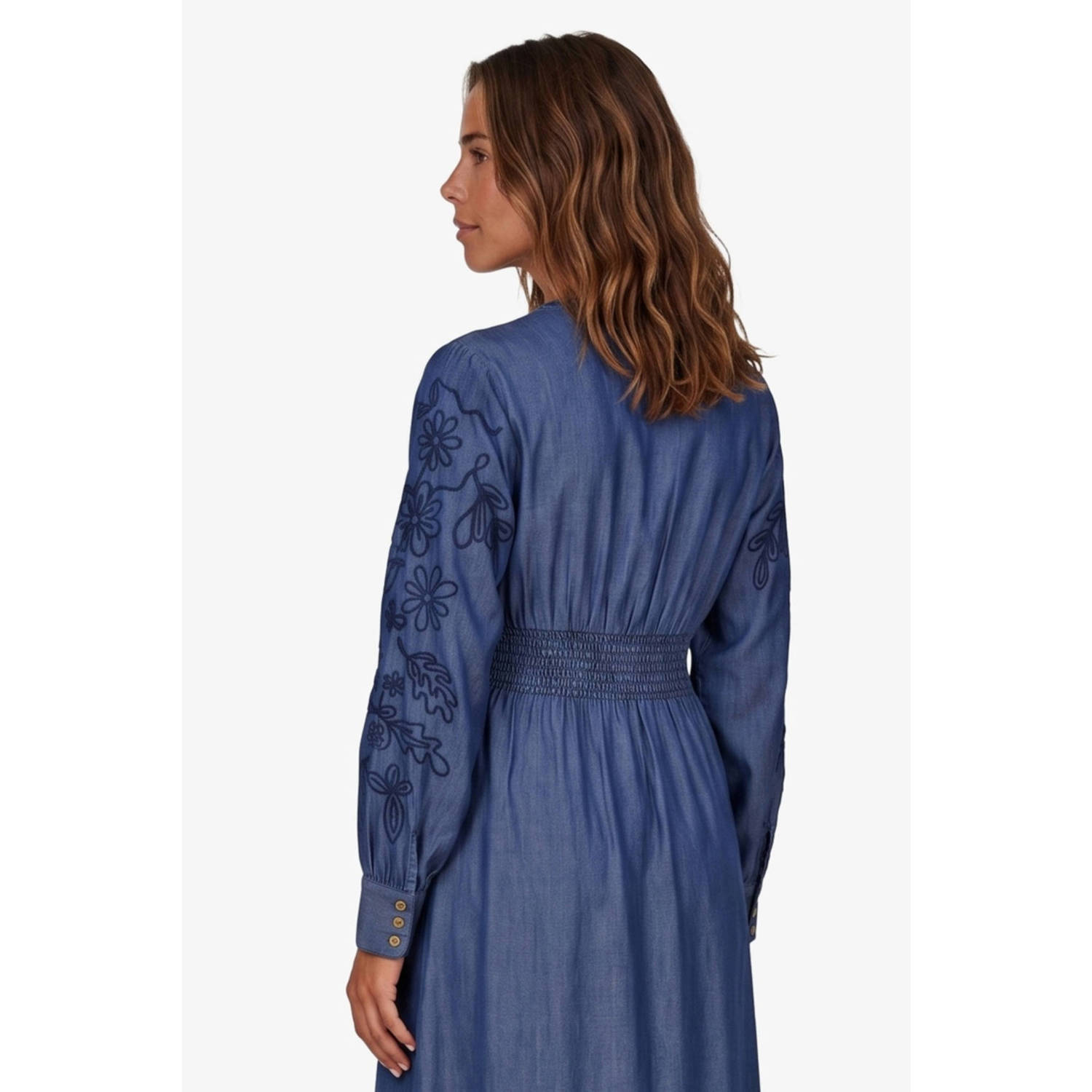 Didi gebloemde blousejurk blauw