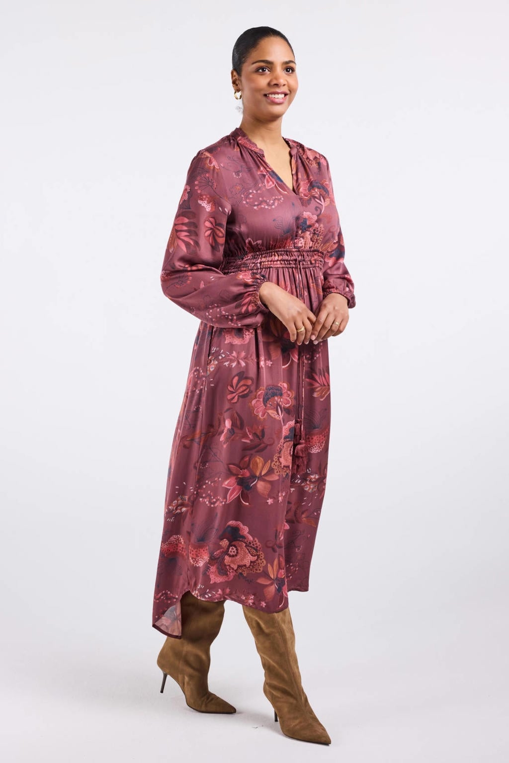 Didi gebloemde maxi jurk - roze