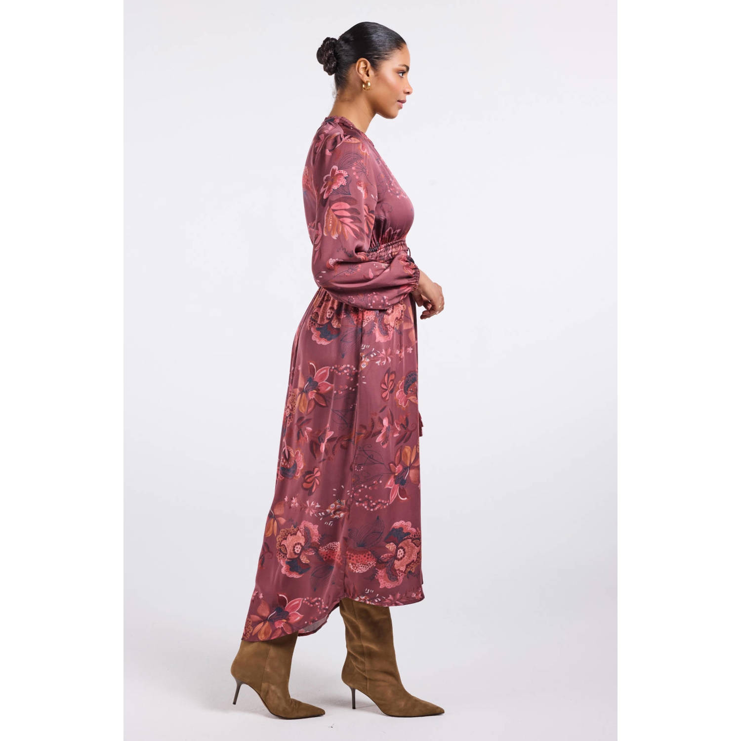 Didi gebloemde maxi jurk roze