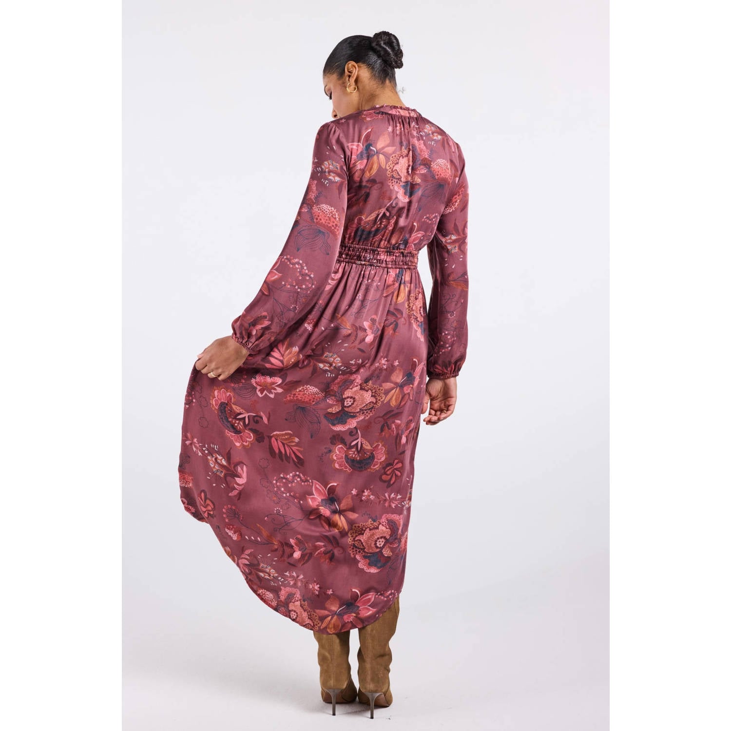 Didi gebloemde maxi jurk roze