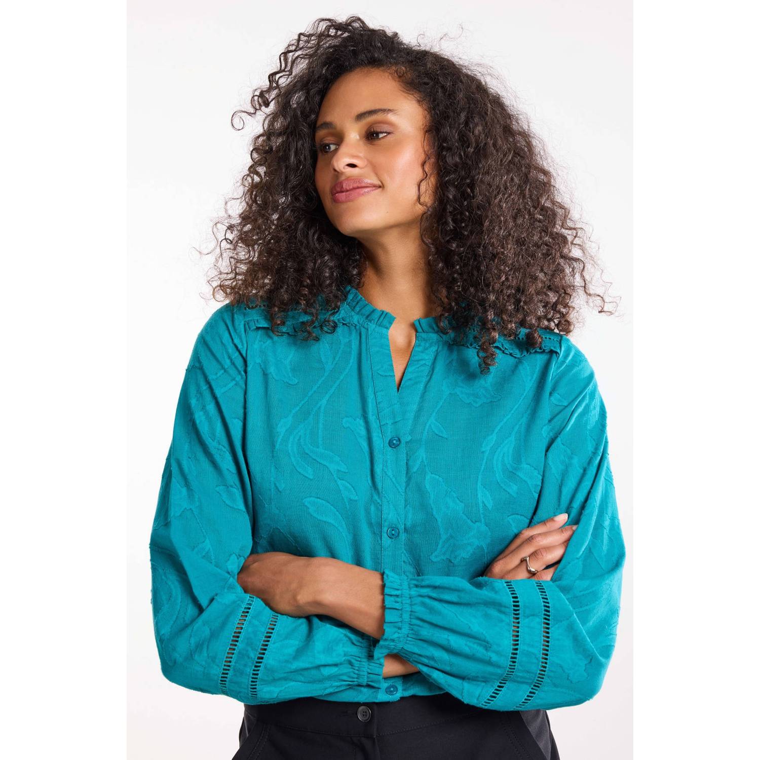 Didi blouse met print turquoise