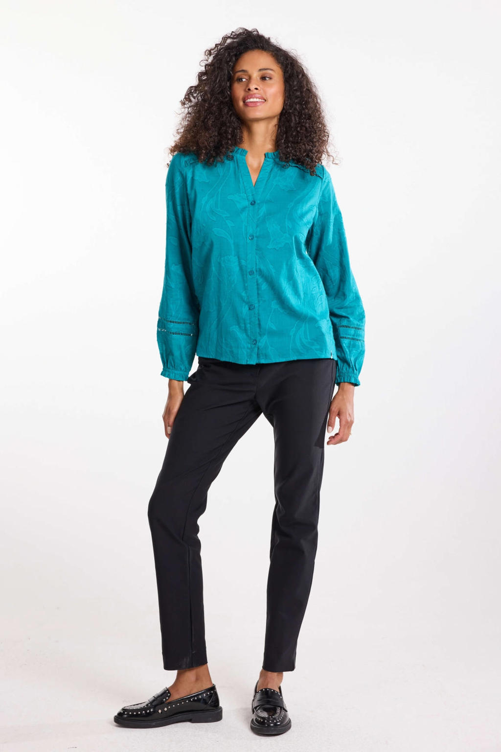 Didi blouse met print - turquoise