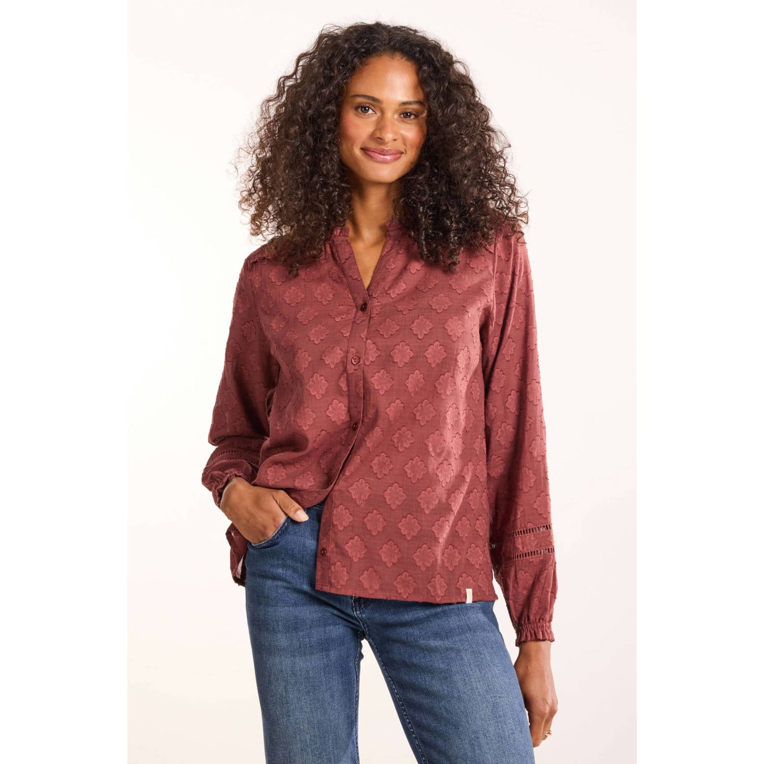 Didi blouse met print oudroze