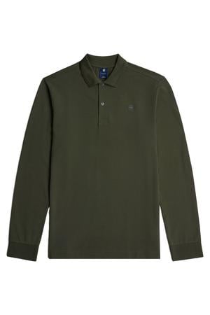 Dunda denim slim fit polo - donkergroen