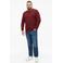 s.Oliver Big Size katoenen regular fit gebreide trui - donkerrood