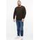 s.Oliver Big Size katoenen regular fit gebreide trui - bruin