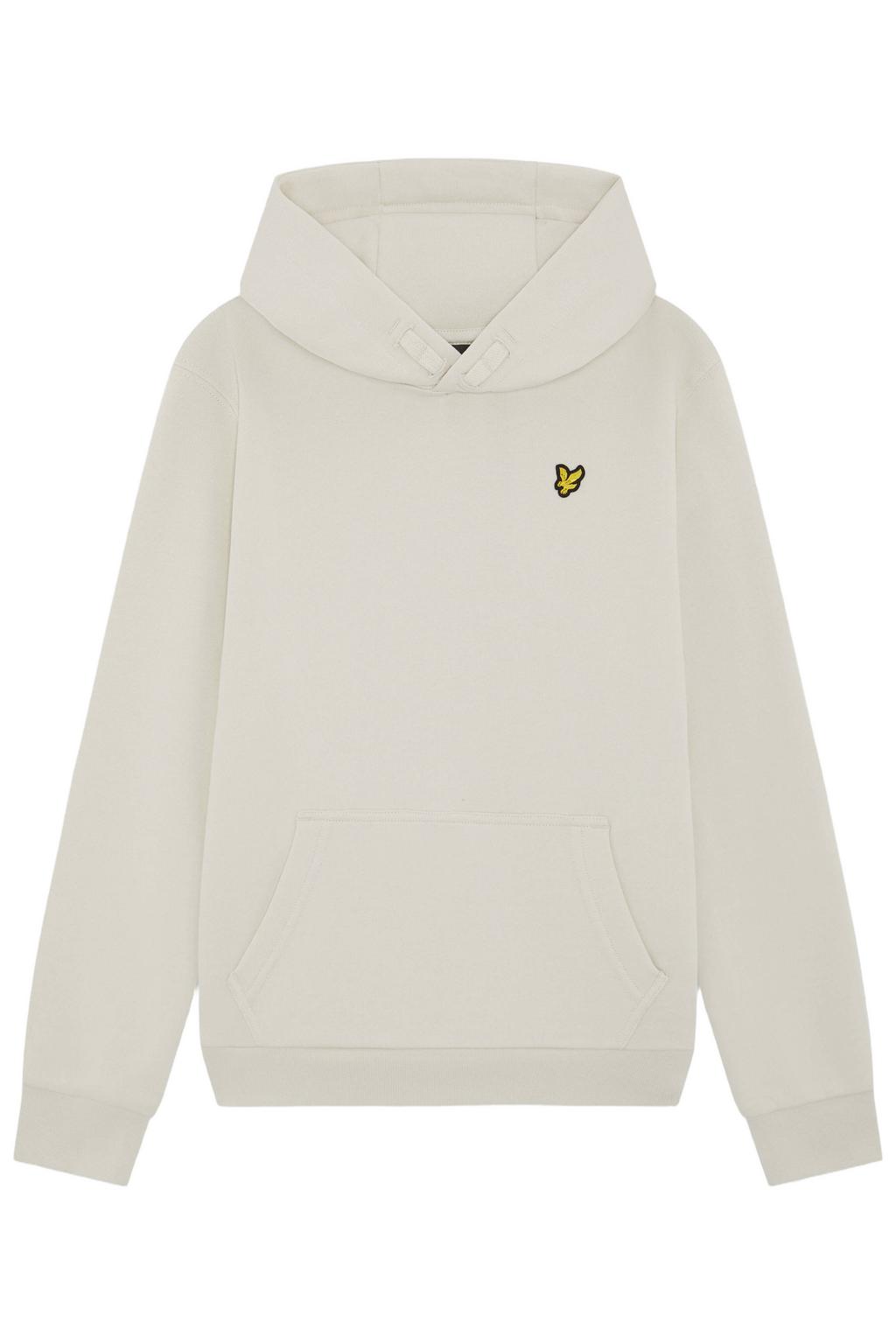 Beige jongens Lyle & Scott hoodie van katoen met effen, lange mouwen en capuchon