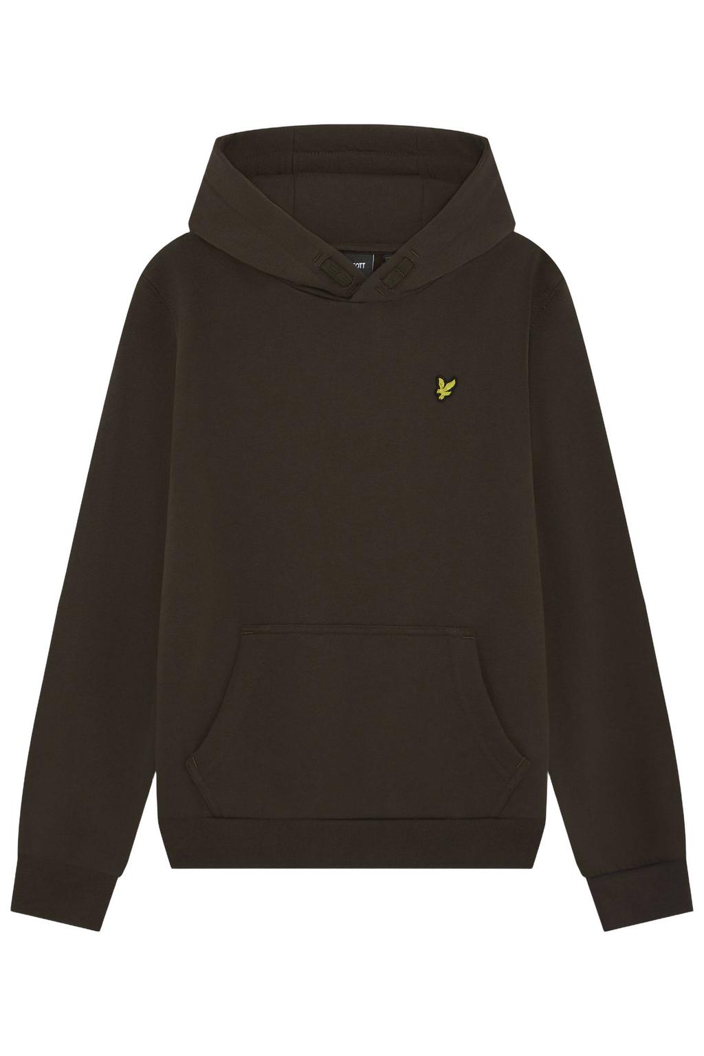 Zwarte jongens Lyle & Scott hoodie van katoen met effen, lange mouwen en capuchon